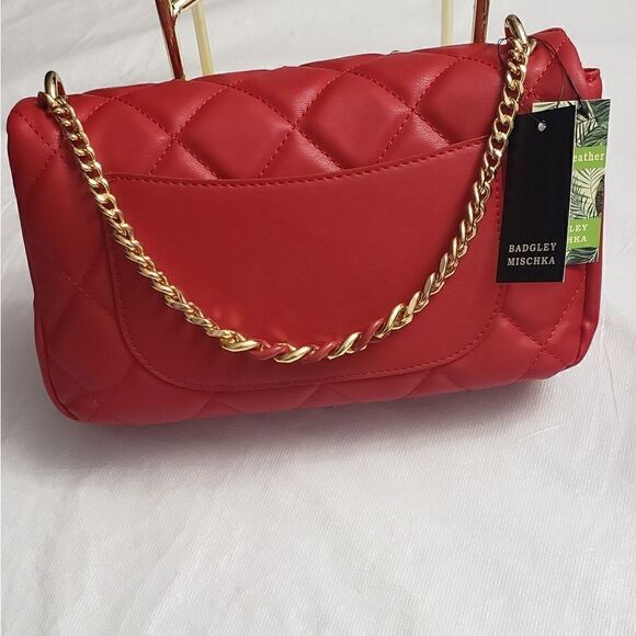 Badgley Mischka Studs Embossed Red Crossbody Shoulder Embossed Bag NWT - Picture 10 of 12
